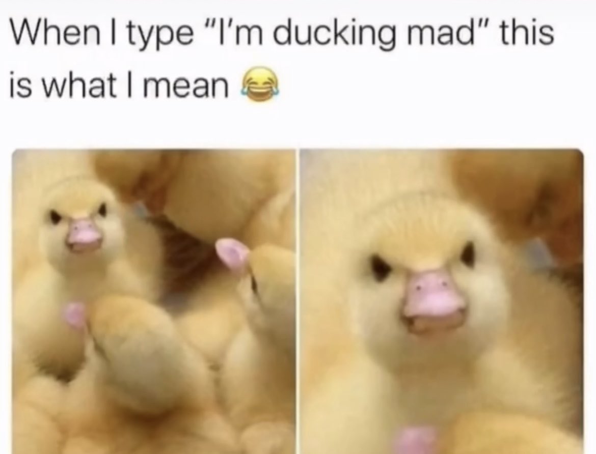 Also I never mean ducking.