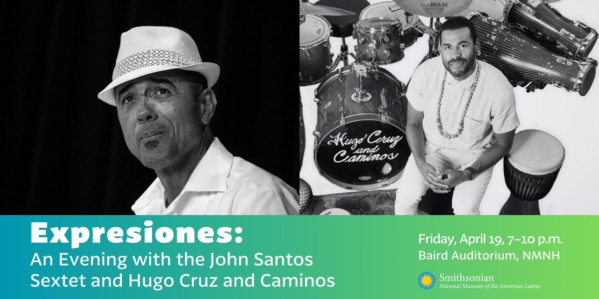 Prepare to embark on an odyssey through the profound essence of Latin Jazz. Join us on April 19 at 7 pm @NMNH's Baird Auditorium for special performances by the John Santos Sextet & Hugo Cruz and Caminos. Free event. Registration encouraged: s.si.edu/43CMtnF