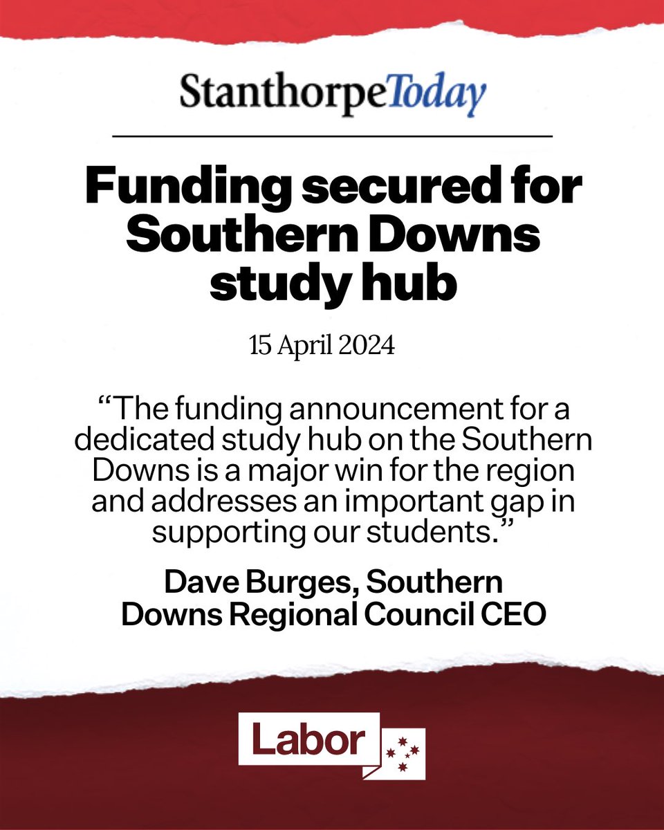 The new Southern Downs Study Hub means students can study locally without having to relocate. More to come 👇👇 stanthorpetoday.com.au/news/2024-04-1…