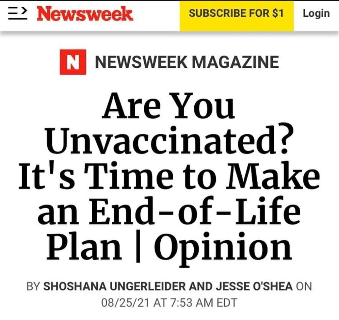 Did y’all make your end of life plan as Newsweek said you should?