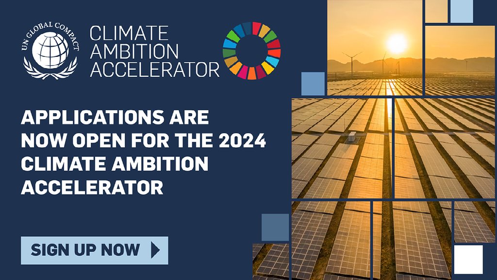 Registrations are now open for the 2024 <a href="/globalcompact/">UN Global Compact</a> #ClimateAmbitionAccelerator! 

Join us on the path towards net-zero emissions by 2050 and let's move climate action #ForwardFaster.
Learn more at unglobalcompact.org/.../climate-am…