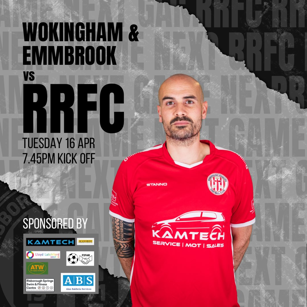 RRFC_1971's tweet photo. We’re away at @wokingham_sumas tomorrow night.
KO: 7.45PM
Lowther Road, Wokingham, RG41 1JB
@kamtechgarage @baldwin_al #FIFAR #RisboroughSprings #SESLtd #ATW #LloydLatchford https://t.co/VtfMbo7PyU