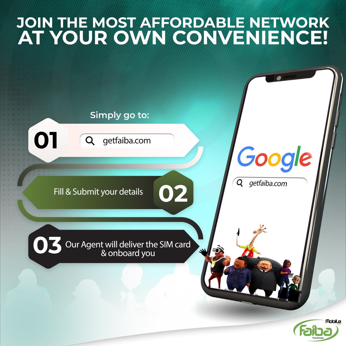 Furahia Mtandao Na Faiba Mobile! Join The Fastest, Affordable & Most Reliable 4G Network Today! Simply click getfaiba.com to get connected! #FaibaMobile #GetFaiba