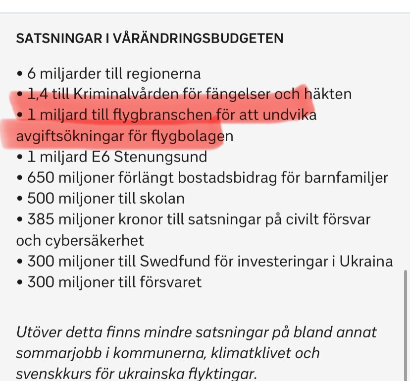 Bra prioritering regeringen!
Flygbranschen 1 miljard, skolan 0,5 miljarder. 

Hur kan detta vara det bästa för Sverige? <a href="/JohanPehrson/">Johan Pehrson</a> var så stolt över detta häromdagen.
Fy fan!