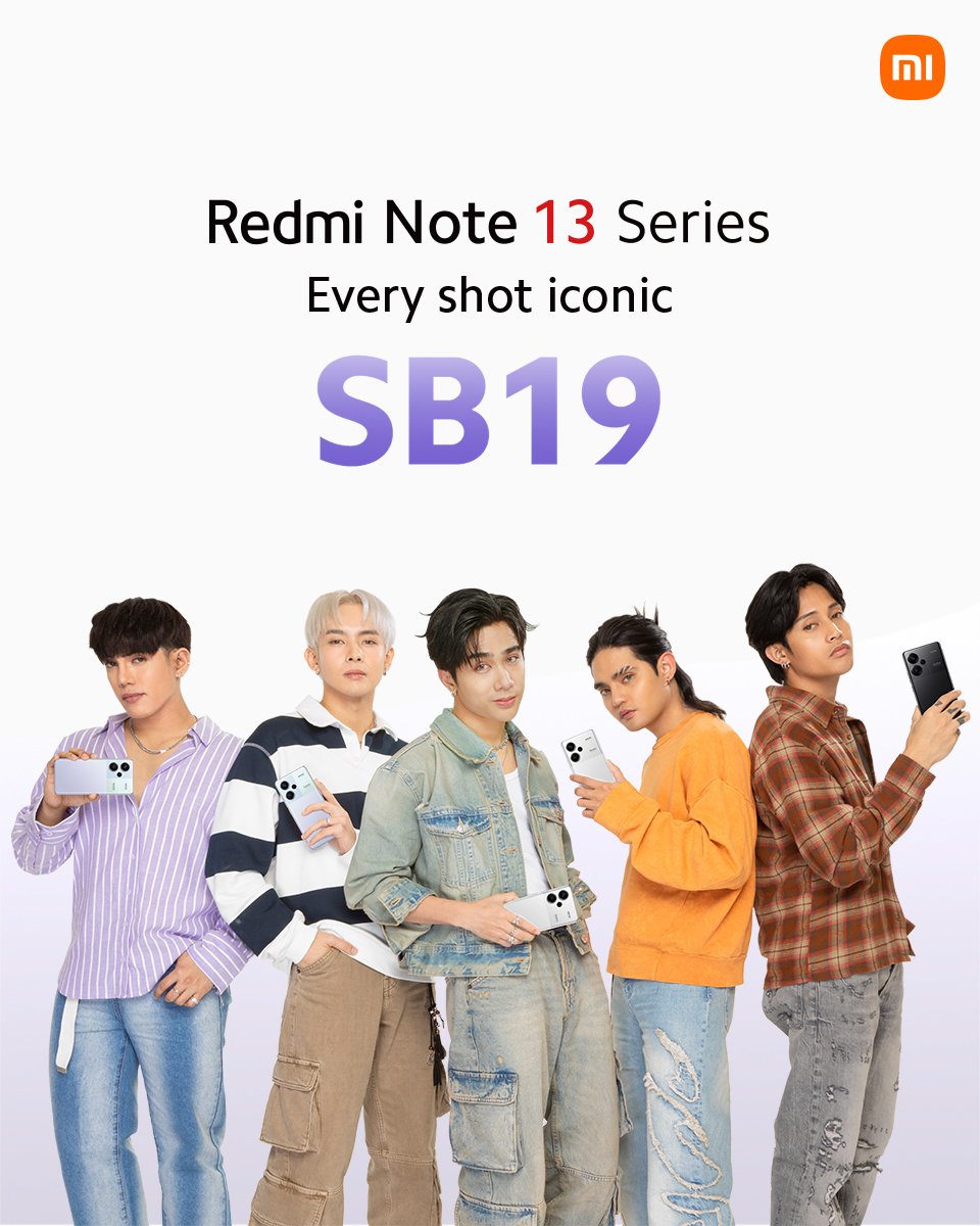 #TeamRedmiNote, it's time to get in the zone!😎

Stell, Justin, Josh, Pablo and Ken are making #OurIconicMoment happen🎵Join SB19 at the #XiaomiFanFestival2024 as they bring on the best rhythm and beats on April 20, 2024 at SM By The Bay.

#SB19 #RedmiNote13Series #XiaomiPHxSB19