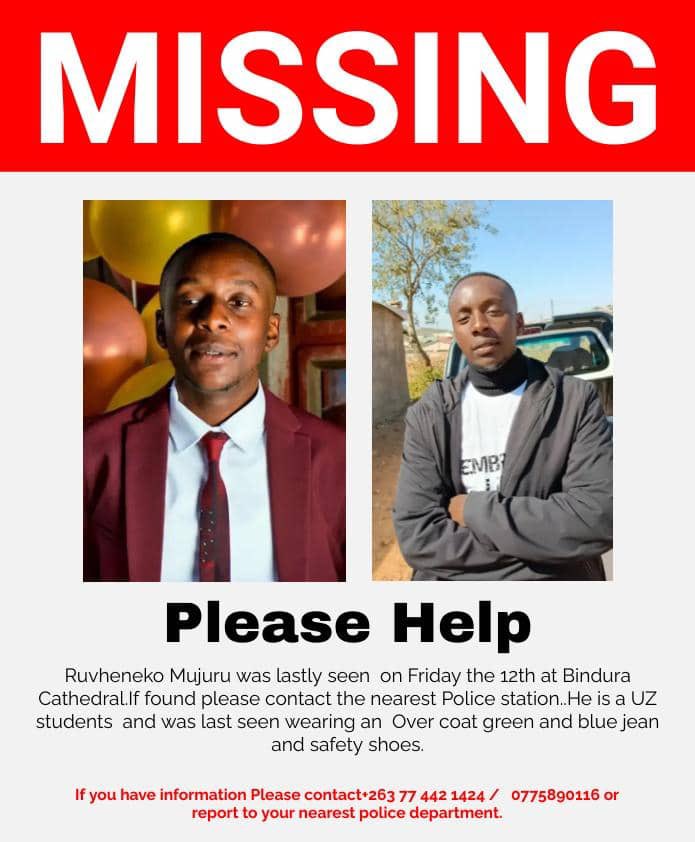 NhunzviVitalis's tweet photo. Please help by retweeting for our brother 🙏🙏 kuto kumbirawo guys he is missing https://t.co/MW6rC14Lm7