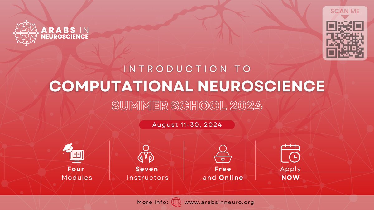 It is that time of the year again 🎉
Our applications for the summer school for 2024 has opened.
Apply to be a student or a teaching assistant now: 
arabsinneuro.org/school/