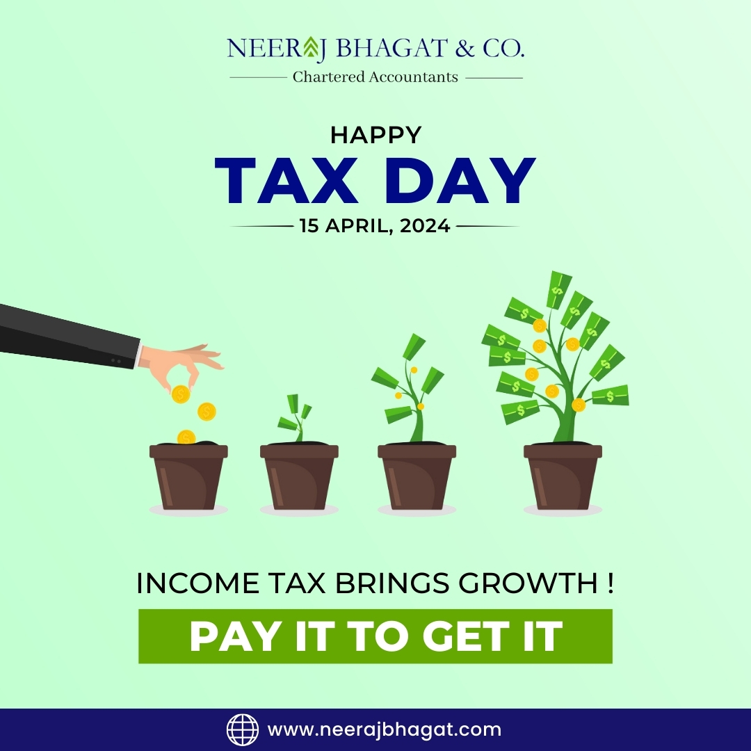 Happy Tax Day !!! 💰📑
A reminder that even the smallest contribution plays a vital role in building a better tomorrow.
.
.
.
#Taxday #TaxTime #TaxDay2024 
#TaxFiling #TaxConsultant
#NBC #CA_RuchikaBhagat
#NeerajBhagat
