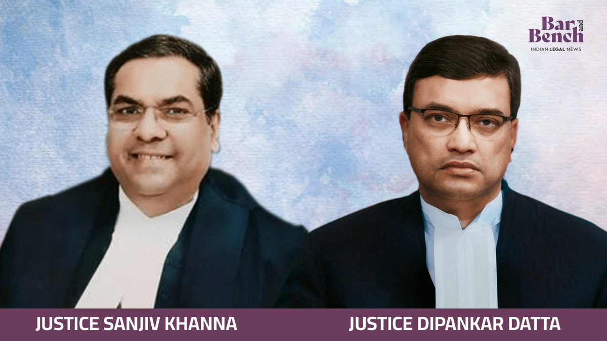 barandbench's tweet photo. Matter before a bench of Justice Sanjiv Khanna and Dipankar Datta.

#SupremeCourt #SupremeCourtOfIndia @ArvindKejriwal @AamAadmiParty @AAPDelhi https://t.co/05t1prDVSH