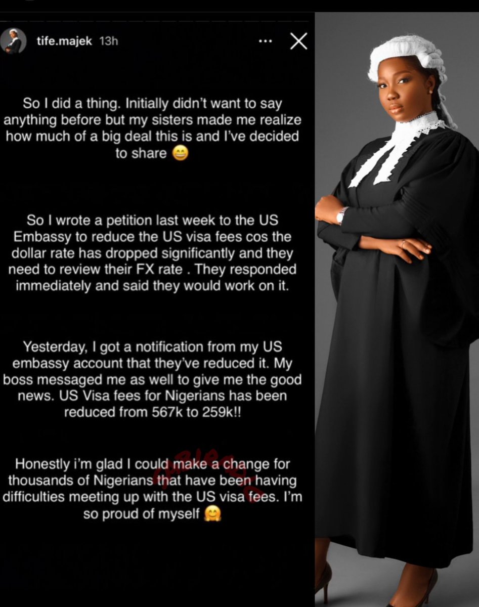 ‼️If you can do something good about anything ......Don't just sit back and do nothing!‼️ For choosing to do something this lawyer got the US Embassy to reduce the the cost of Visa fees. She didn't wait for President @officialABAT or a Minister or a Govt Official. A greater…