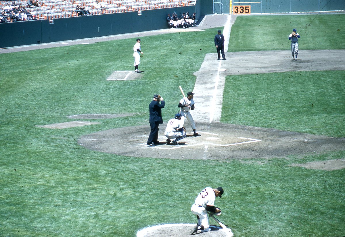 Lost Ballparks follower Mark Jensen found a group of slides at an estate sale. This great shot of Candlestick Park was included. It was labeled, ''Willie Mays at bat. 5/15/61.' That day the Giants beat the Cubs 14-1. Mays was 2-3 w 2 doubles, a walk, 3 runs scored, and an RBI.