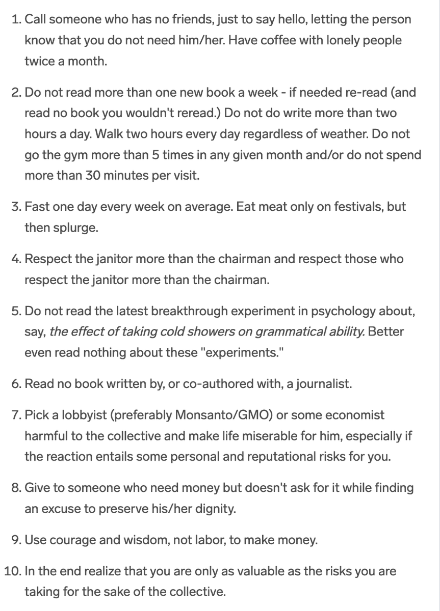 New Year Resolutions of Nassim Taleb (2015)