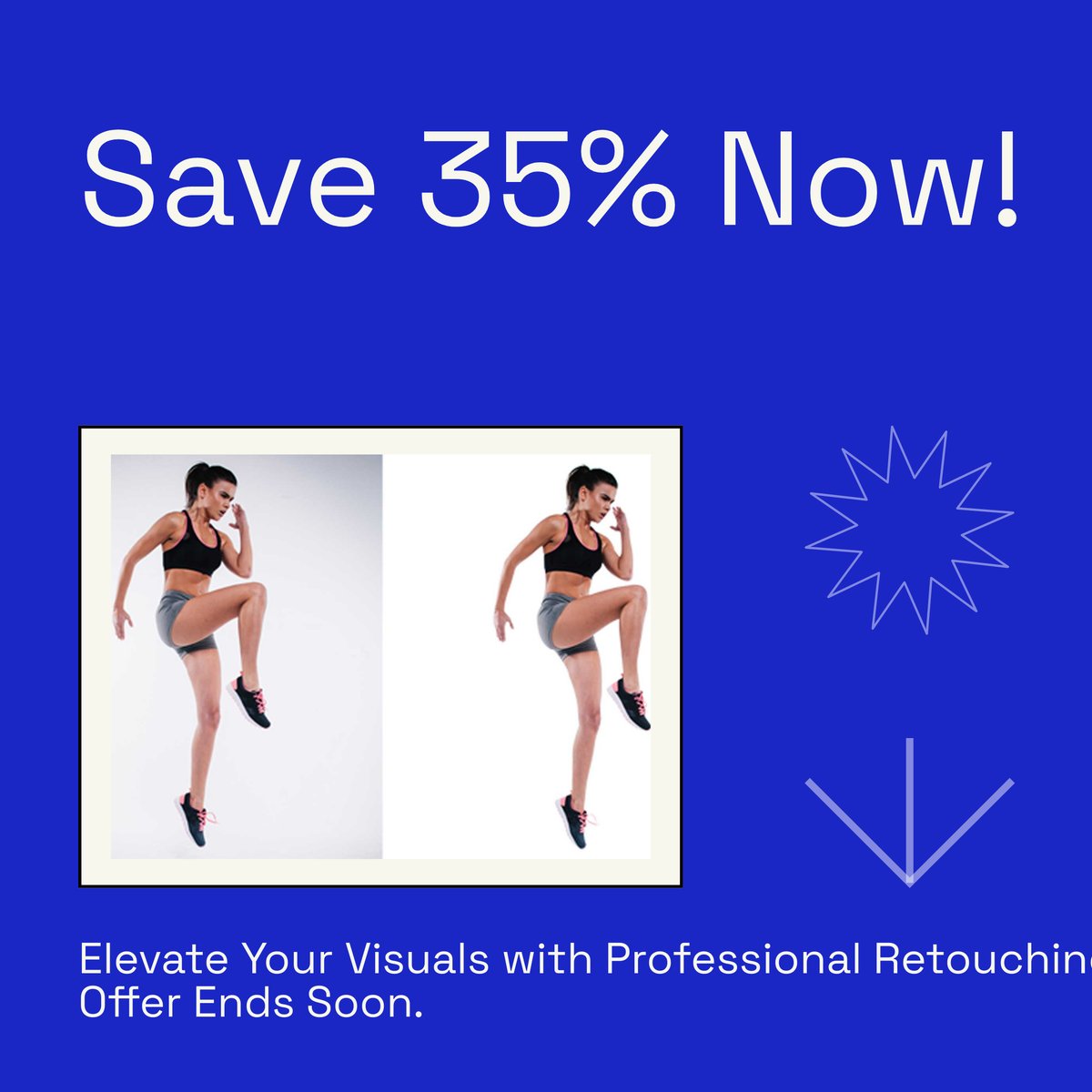 Hurry! Don't miss out on our limited time offer of 35% off on all image editing services. Elevate your visuals with our professional retouching and save big. Offer ends soon. #ImageEditing #ProfessionalRetouching #LimitedTimeOffer #HelloRetoucher