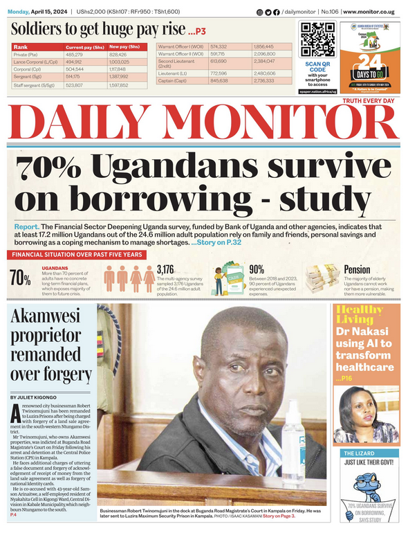 70% of Ugandans survive on borrowing. For more details, grab a copy of the Daily Monitor today via epaper.nation.africa/product/daily-… | #MorningAtNTV #NTVNews