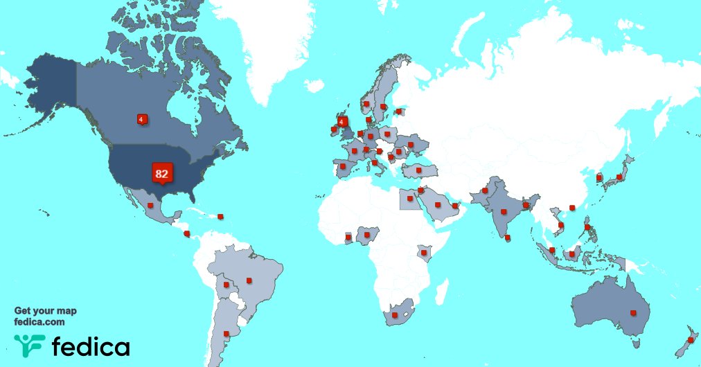 I have 69 new followers from USA, Canada, and more last week. See fedica.com/!derbydad