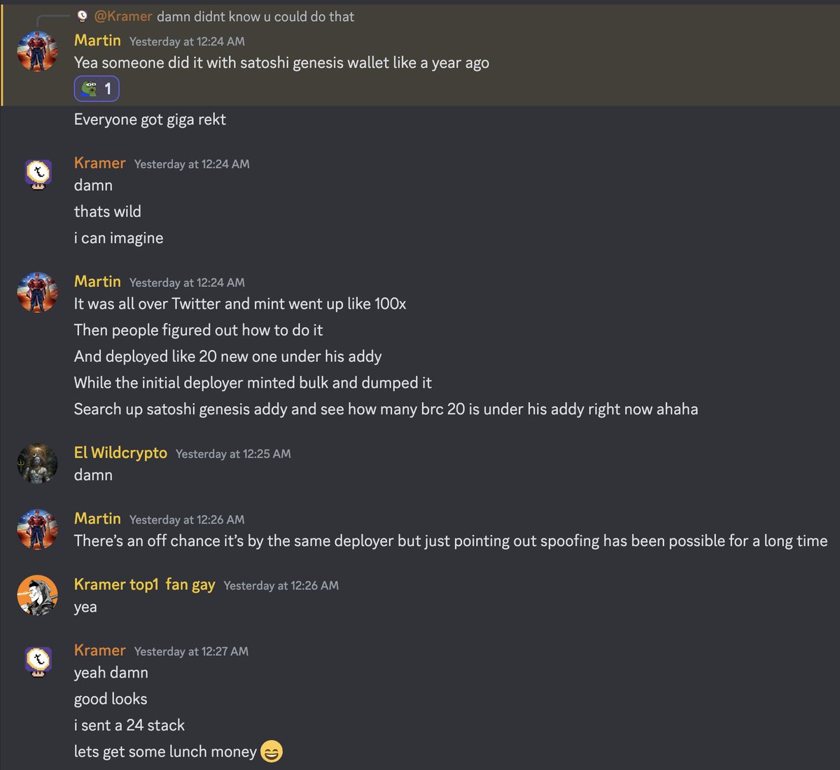 kramerscorner69's tweet photo. The world peace mint supported the idea that brc20s were in fact, not dead, and kickstarted a brc20 mania. Kramers Corner has participated in some of the more recent degen mints like soge and pket, for the culture... https://t.co/rKGQaeczWH