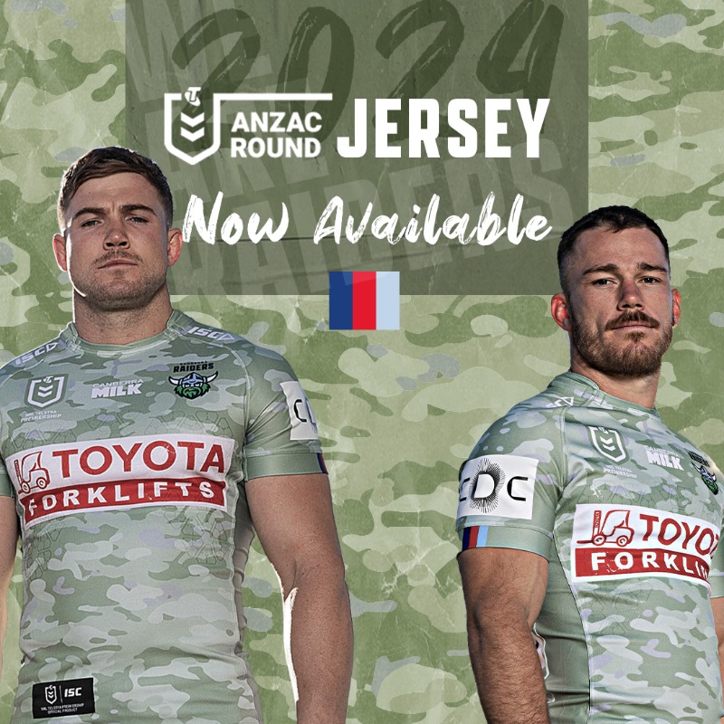 Our 2024 ANZAC Round Jersey is available now! Shop now ➡ bit.ly/3VZucPE #WeAreRaiders