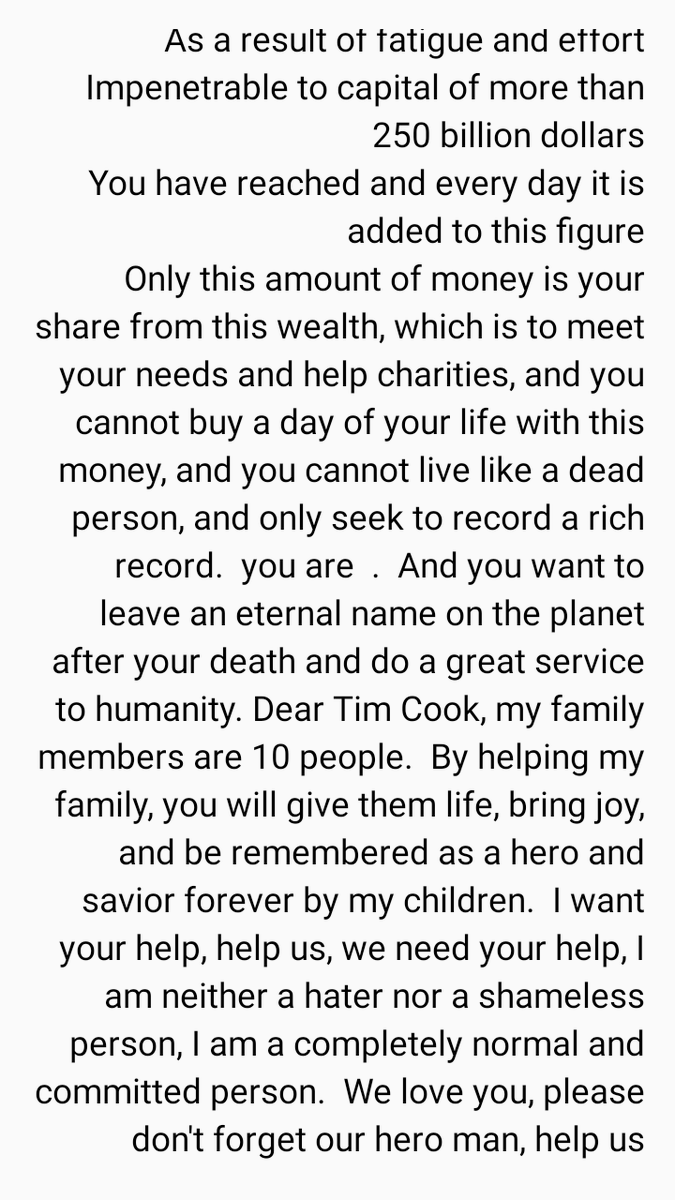 @tim_cook A letter to Tim Cook🙏🙏🙏
