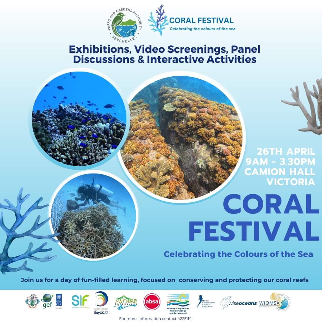 🐚🪸Dive into the vibrant underwater world at our Coral Festival - “Celebrating the Colours of the Sea”! 🪸🐚
@NatureSey @SeychellesMACCE @SeyCCAT @UNDPSeychelles @MCSSWildlife @SIF_Seychelles @WiseOceans @wiomsa