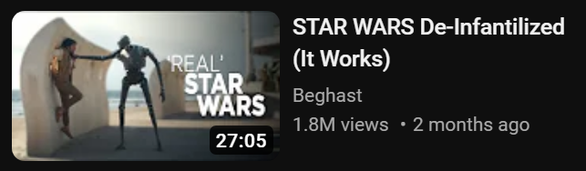 now_thats_oscar's tweet photo. "they want the films to be tough, like Terminator, they want to be real "guy" movies. they get very upset and very opinionated about anything that has anything to do with being childlike; which the movies are for children but they don't want to admit that." 

- George Lucas, 1999 https://t.co/xWuyGZe0zz