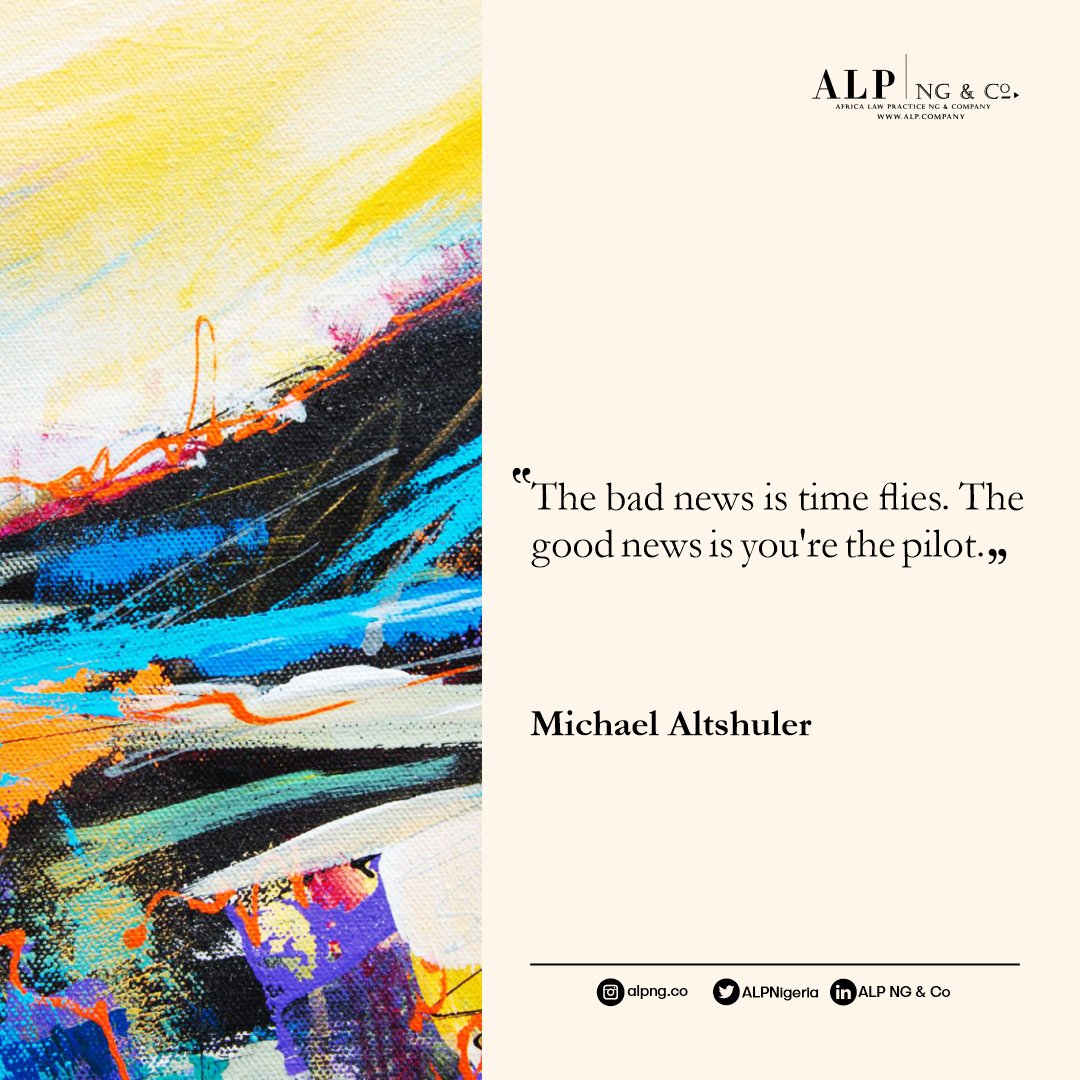 ALPNigeria's tweet photo. Be the captain of your time and life. Be productive. Happy New Week!
#ALPNG #AdjustingTheSails #Captain #Time #Life #PositiveMindset #PositiveThoughts #BoldWeek #ProductiveWeek #Pilot #Goals #MondayMotivation #Newweek #SuccessMindset #Onefirm #MondayQuote https://t.co/Gu7FeGUSae