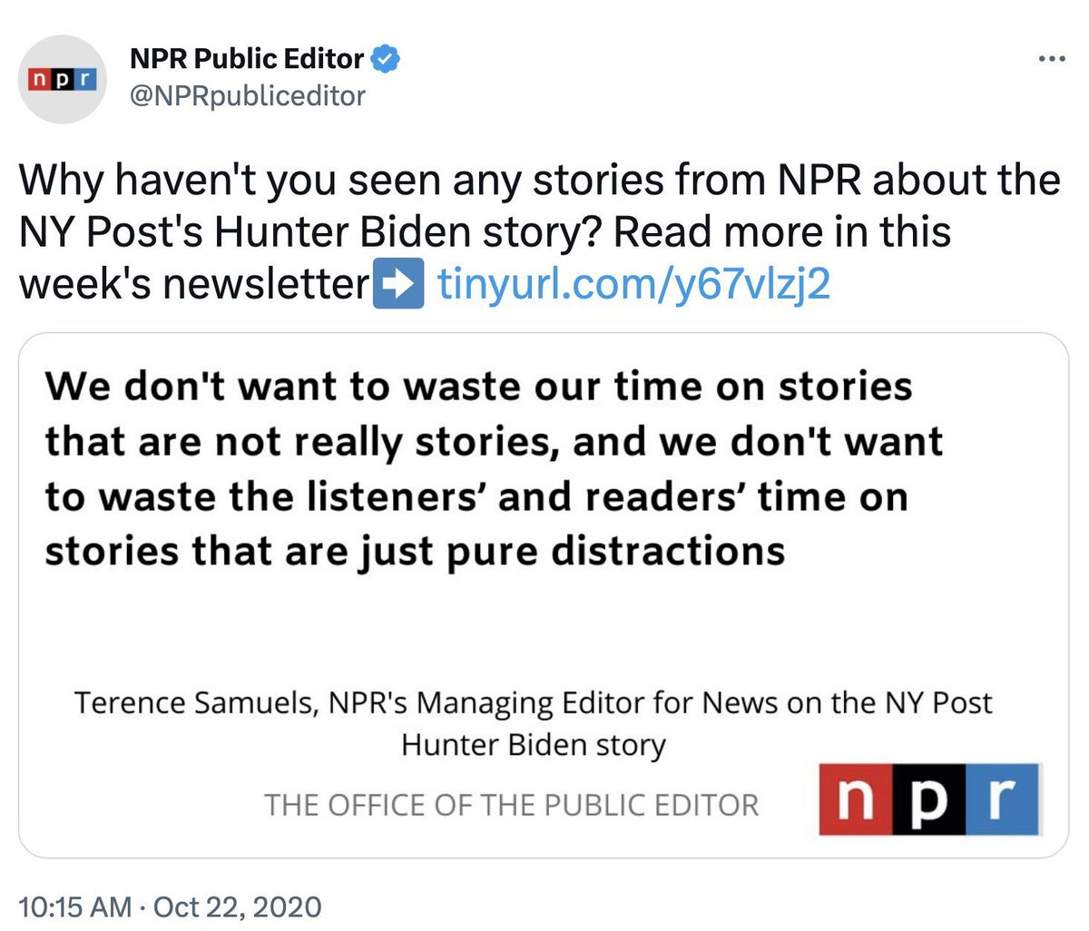 Remember when NPR posted this? Defund NPR.