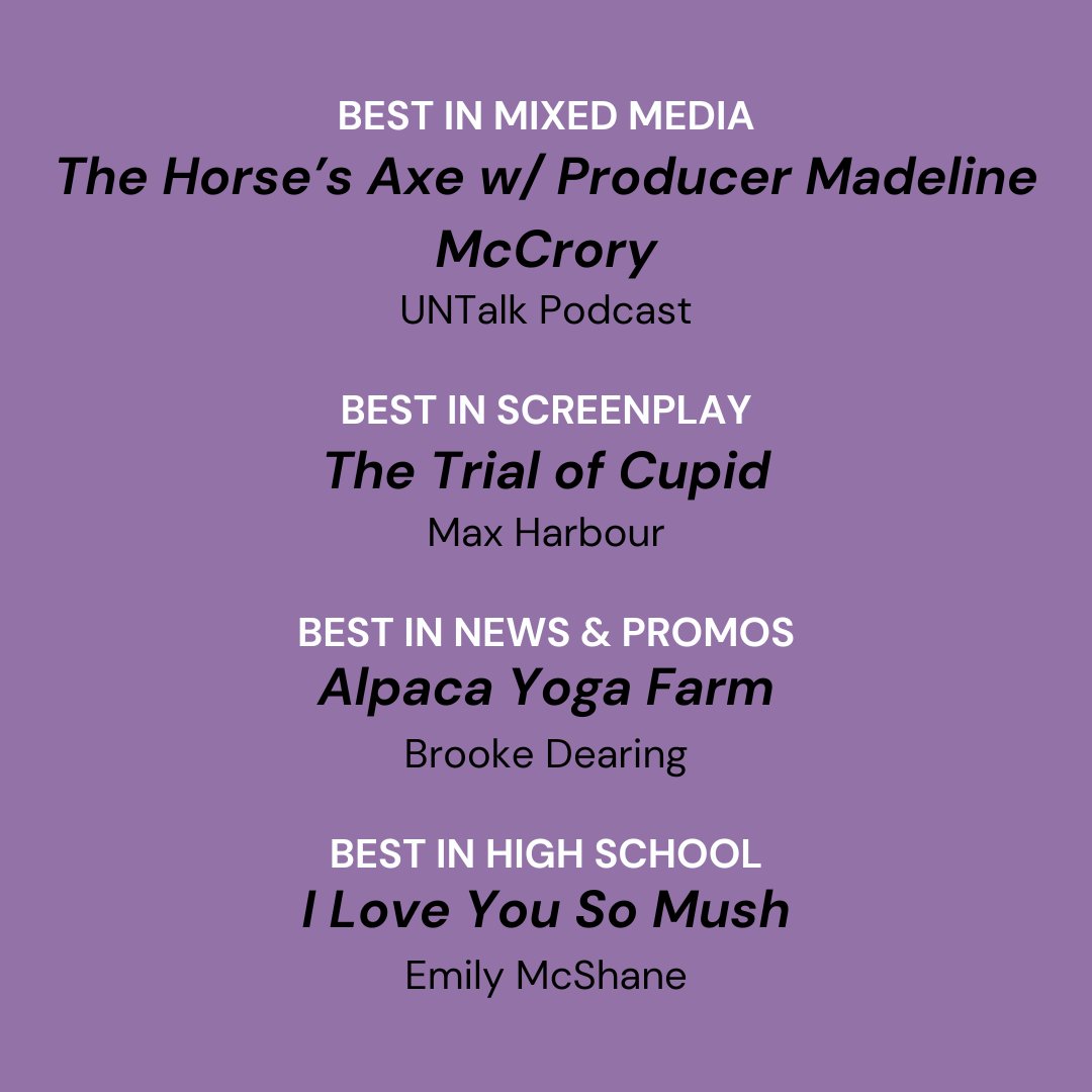 MediaArtsFest's tweet photo. Congratulations to all our winners and finalists of the 2024 Media Arts Festival! Thank you to all who submitted and we can't wait to see what projects you submit next year! https://t.co/rYt8VjV7OE