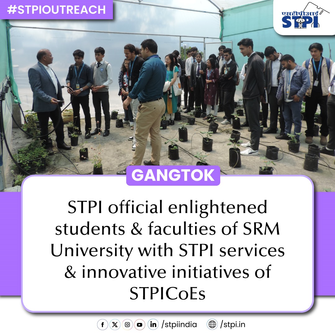 T-26: STPI official enlightened students & faculties of SRM University, #Sikkim about STPI services & innovative initiatives for the Indian tech #startup ecosystem. #STPIOutreach #STPIBeyondMetros @STPIGangtok @SrmSikkim