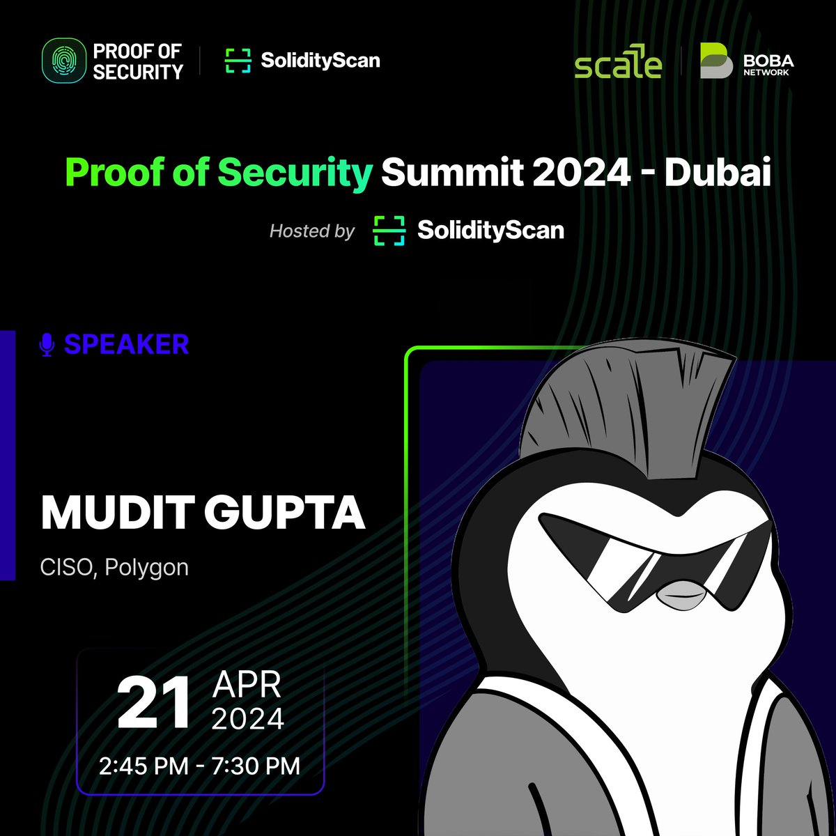 Join <a href="/Mudit__Gupta/">Mudit Gupta</a> at Proof of Security Summit 2024 - Dubai by <a href="/SolidityScan/">SolidityScan</a>   ....  . 

Mudit is currently securing <a href="/0xPolygon/">Polygon</a> as CISO. Catch him joining the show on 21st April and connect with him to know more about Web3 Security.