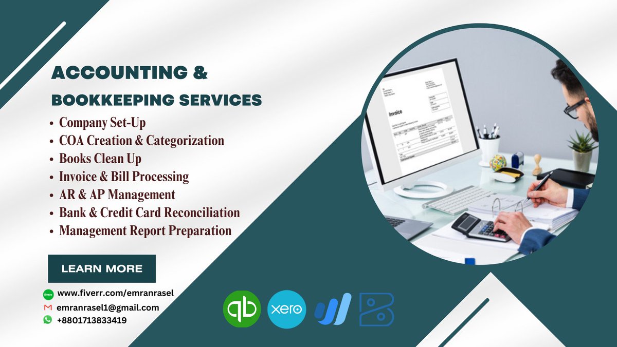 EmranRasel's tweet photo. #business #accounting #Finance #bookkeeping #acccounting #quickbooksonline #xeroaccounting #wave #smallbusinessbookkeeping #bankreconciliation #nonprofit #nonprofitbookkeeping #charitybookkeepin #quickbookcleanup #excel #dataentry #fileconversion #pdftoexcel #fintech https://t.co/3swvJoTjLF