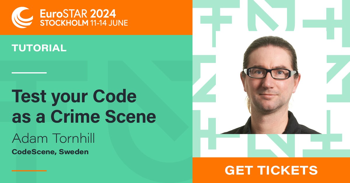 Dive into code analysis with @AdamTornhill at EuroSTAR, June 2024! Explore 'Test Your Code as a Crime Scene' for bug prediction, risk identification, and better decision-making. Revolutionize your coding perspective! bit.ly/3va9Mbj 🚀🔍 #EuroSTARConf #CodeAnalysis