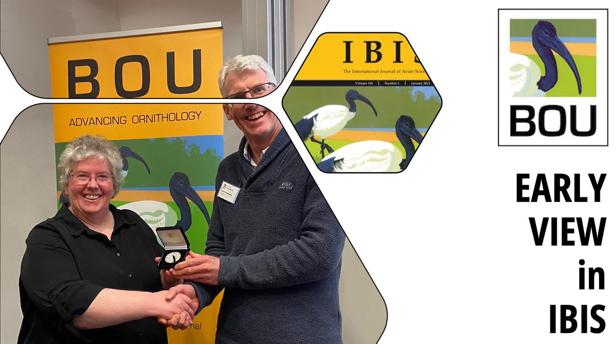 EARLY VIEW in @IBIS_journal British Ornithologists’ Union: Janet Kear Union Medal | doi.org/10.1111/ibi.13… Awarded to Helen Baker @HelenBinP at #BOU2024 #ornithology