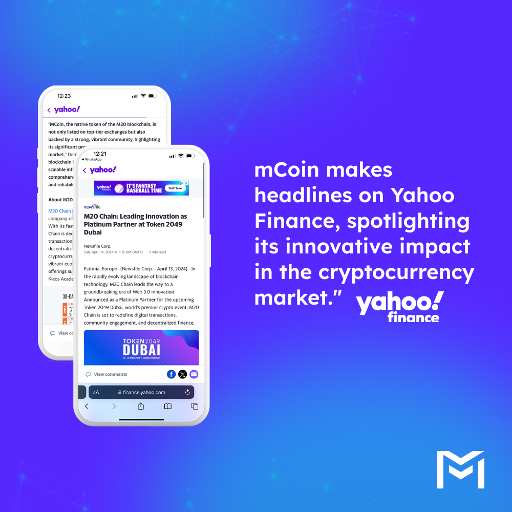 Exciting news! MCoin is featured on Yahoo Finance, marking a significant milestone in our journey to reshape the cryptocurrency landscape. Check out the full story to see how we're making waves! #MCoin #YahooFinance finance.yahoo.com/news/m20-chain…