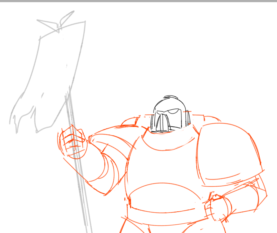 working on a lamenters guy, sketch so far(the L in Lamenters stands for 'Lovely')
