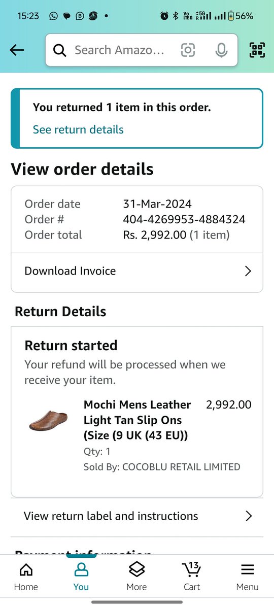 SachinG59417090's tweet photo. Wrong item sent by Ordered Mochi shoes (₹2992) but got different brand/style. CS refuses replacement/refund despite pics (see screenshot). Fix this, ! Pathetic!  @consaff @amazonIN @jagograhakjago @JeffBezos @AmitAgarwal @TheLallantop @MochiShoesIN https://t.co/mlI64r52XV