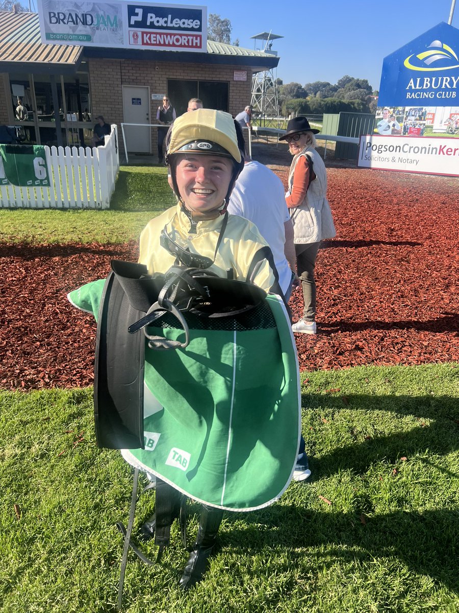 Young Amy O’Driscoll rode her first career winner at her ninth ride for her boss Donna Scott at Albury today