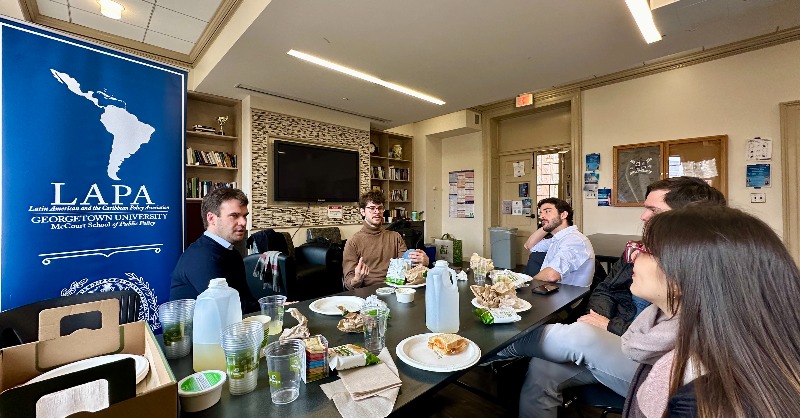 LAPA welcomed <a href="/JuanmaLopezAR/">Juan Manuel López</a> at <a href="/Georgetown/">Georgetown University</a>. During our lunch, he addressed the state of both chambers during the reform attempts pushed by Milei’s administration and its legislative success chances.