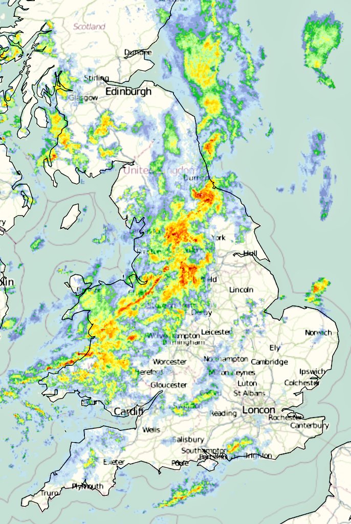 💦 It's bouncing down as the main band of torrential rain moves SE this morning. 6mm already. Wind, sunshine & beefy, wintry showers will follow with hail and thunder & lightning. Like Autumn at times today.