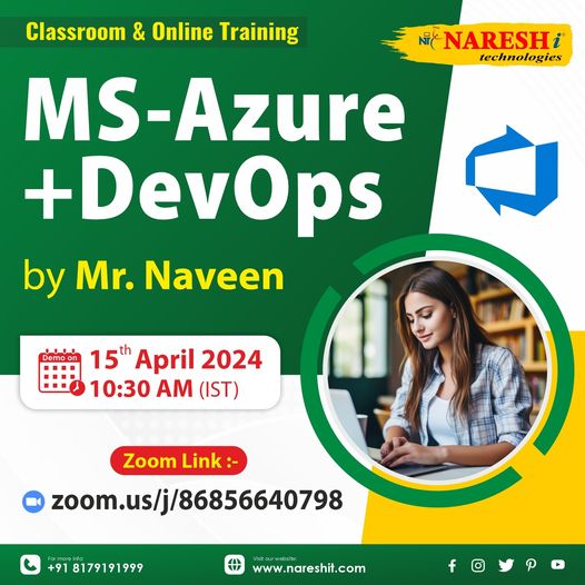🛑 Free Demo 🛑
✍Enroll Now: bit.ly/4aI1IOk
👉Attend Free Demo On Ms Azure + Azure DevOps by Mr.Naveen
📅Demo on: 15th April @ 10:30 AM (IST)
For More Details:
🌐Visit: nareshit.com/new-batches