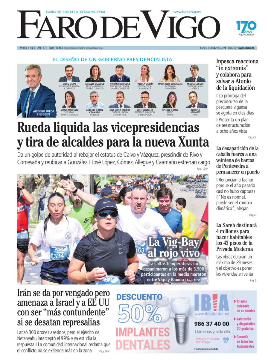 ¡Buenos días! En la #portadaFARO:  🔹Rueda liquida las vicepresidencias y tira de alcaldes para su Xunta 🔹Inpesca reacciona 'in extremis' y colabora para salvar Atunlo 🔹La victoria de lucha vecinal de la Privada Moderna 🔹La Vig-Bay al rojo vivo 🔹Más en farodevigo.es