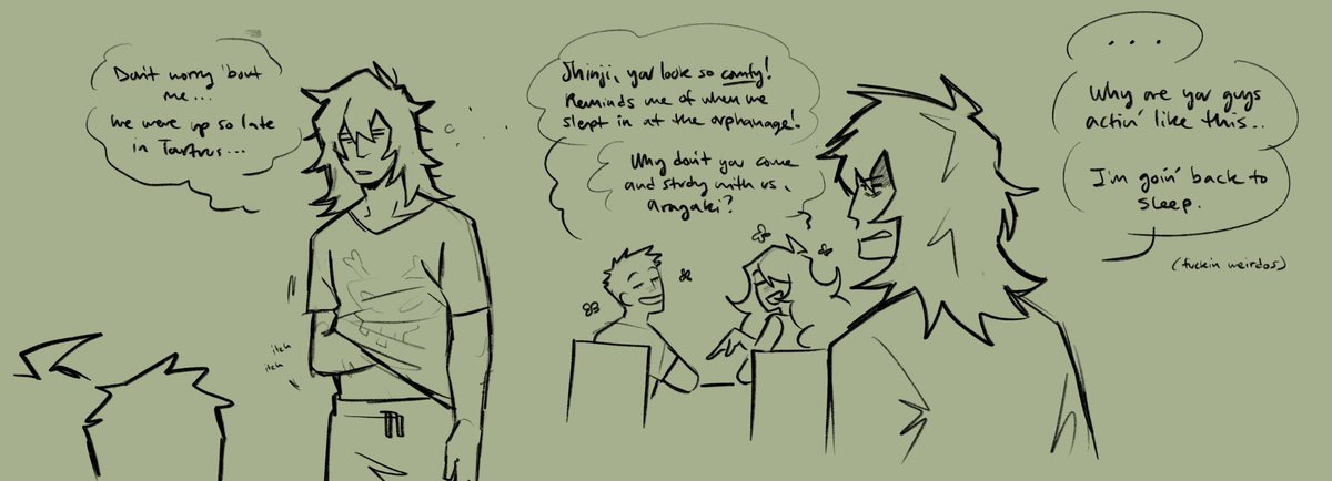 p3 reload / shinjiro worms. the more time he's spent in the dorms the more lax he gets 