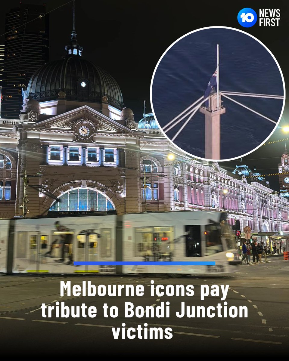 Iconic landmarks across Melbourne are honouring the six victims of the tragic Westfield Bondi Junction stabbing attack. The flags atop the Westgate Bridge will fly at half-mast, while landmarks such as the MCG, Flinders Street Station, and AAMI Park were lit up in white…