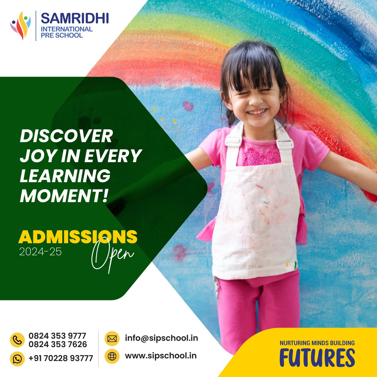 Discover Joy in Every Learning Moment!

Unlock joy in every lesson. Embrace learning at Samridhi!

#SamridhiInternationalPreSchool #CuriosityToCreativity #NurturingYoungMinds #PassionForProgress #NurturingMinds #BuildingFutures #PremiumLearning
#PlayToLearn #JoyfulLearning