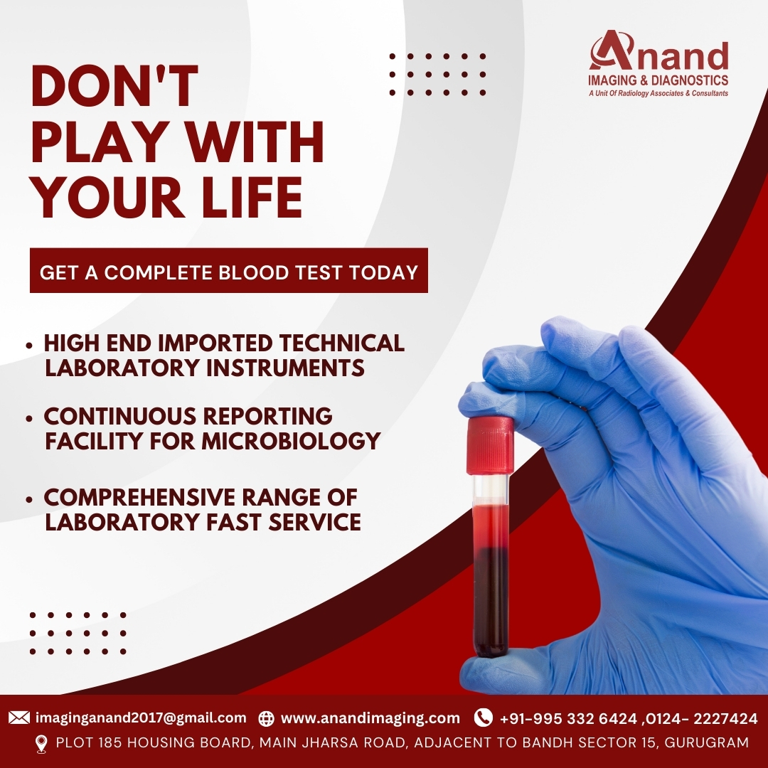 DONT PLAY WITH YOUR LIFE.

Get a complete blood Test Today..

#bloodtest #bloodtest #AnandMRICentre #CTscaningurgaon #CTscan #ctscaningurgaon #ctscanner