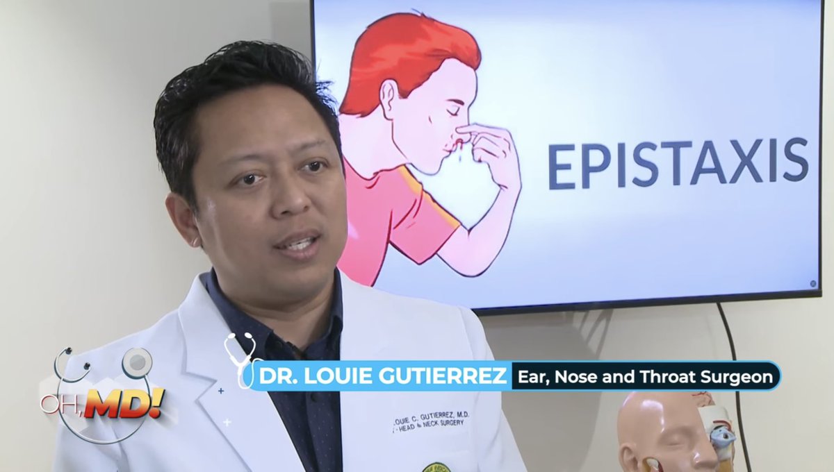 The rising mercury has caused some to experience epistaxis or nosebleeding. How should you manage it and is it a cause for concern? We discuss and clarify misconceptions with ENT surgeon Dr. Louie Gutierrez. Watch the latest episode of ”Oh, MD!” here: youtu.be/uHhXFfYsXrg?si…