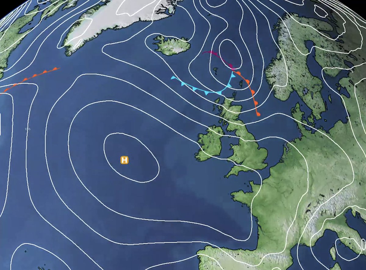 Good news: High pressure will build out west and block the Atlantic from Tuesday, so rainfall amounts much lower & even several dry days to come this week after an unsettled Monday. Images: Met Office