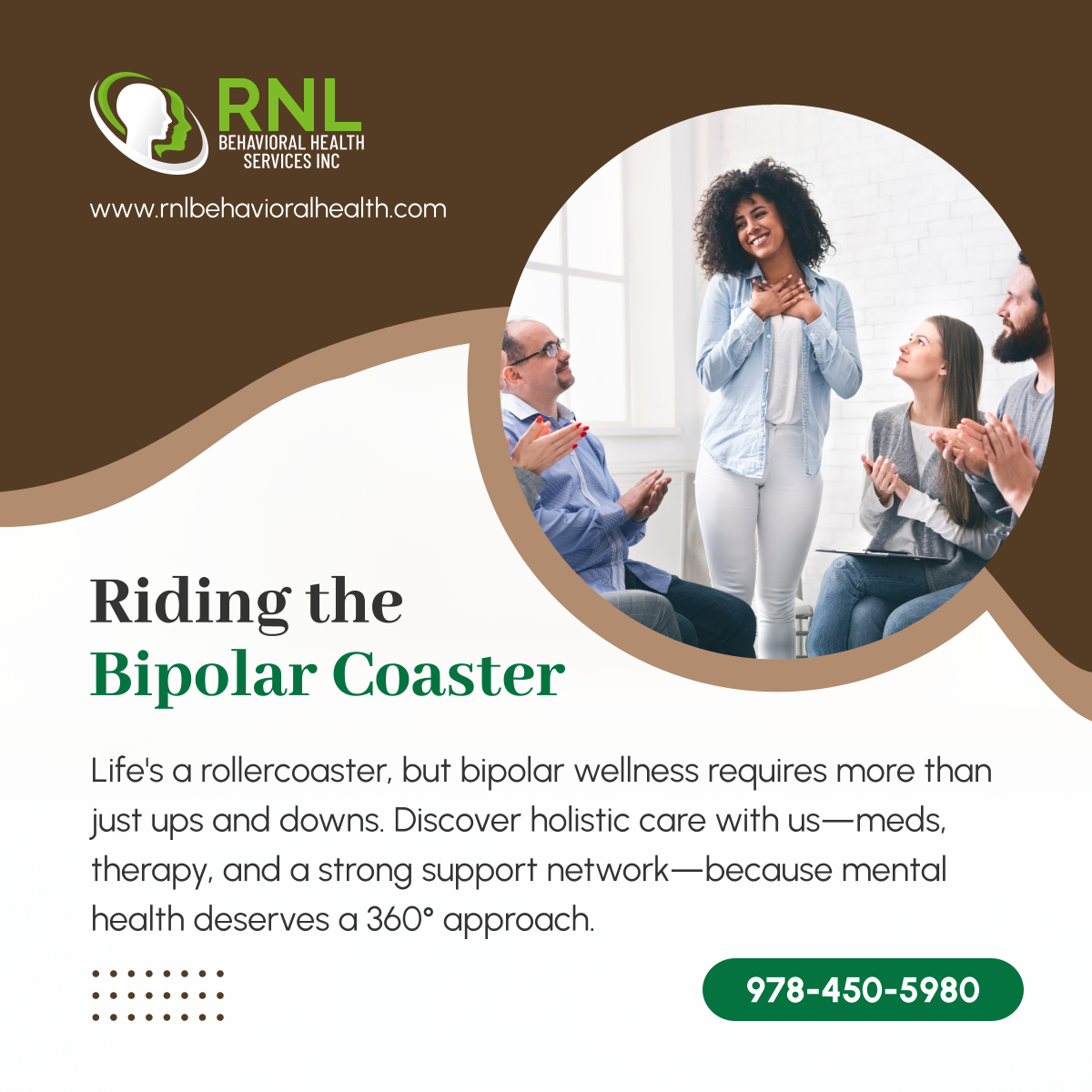 Join us on the journey to holistic bipolar health. Explore support, insight, and community at RNL Behavioral Health Services INC—your well-being matters. Read more here: tinyurl.com/562pwcn4. 

#NorthboroughMA #BehavioralHealthCare #HolisticBipolarHealth #BipolarWellness