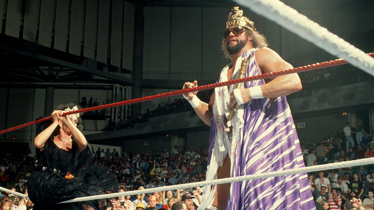 The Macho King and Sensational Queen at a WWF Superstars taping. October 31, 1989. Diggit! 👑 #WWF #WWE #Wrestling #SensationalSherri #RandySavage