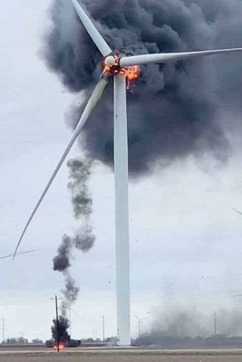 Whenever I see one of these monstrosities, it always brings me back to the absolute parody of a nation we've become. This particular two-megawatt windmill is made up of 260 tons of steel which required 300 tons of iron ore & 170 tons of coking coal, all mined, transported and