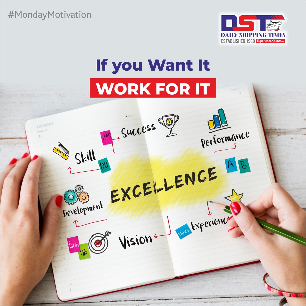 dstnews's tweet image. Ready to turn ‘want’ into ‘will’? 💪✨ This Monday, let’s fuel our aspirations with action. Remember, if you WANT it, WORK for it! 💼🚀 

#MondayMotivation #WorkForIt #DreamsIntoReality #NoExcuses #Thoughtoftheday #MotivationalQuotes #Quotes #Motivation #DSTDaily #DSTNews